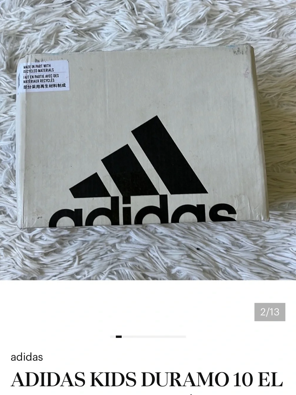 ADIDAS KIDS DURAMO 10 EL I SHOES IN BLACK/WHITE SIZE 9K